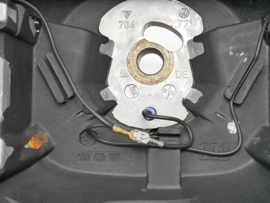 4 Spoke Leather Steering Wheel 90-93 VW Cabriolet Mk1 Genuine OEM - 155 419 091