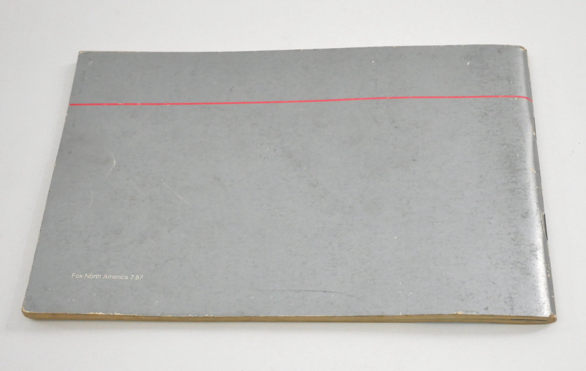 Original Owners Manual Book 1988 88 Volkswagen VW Fox - Genuine