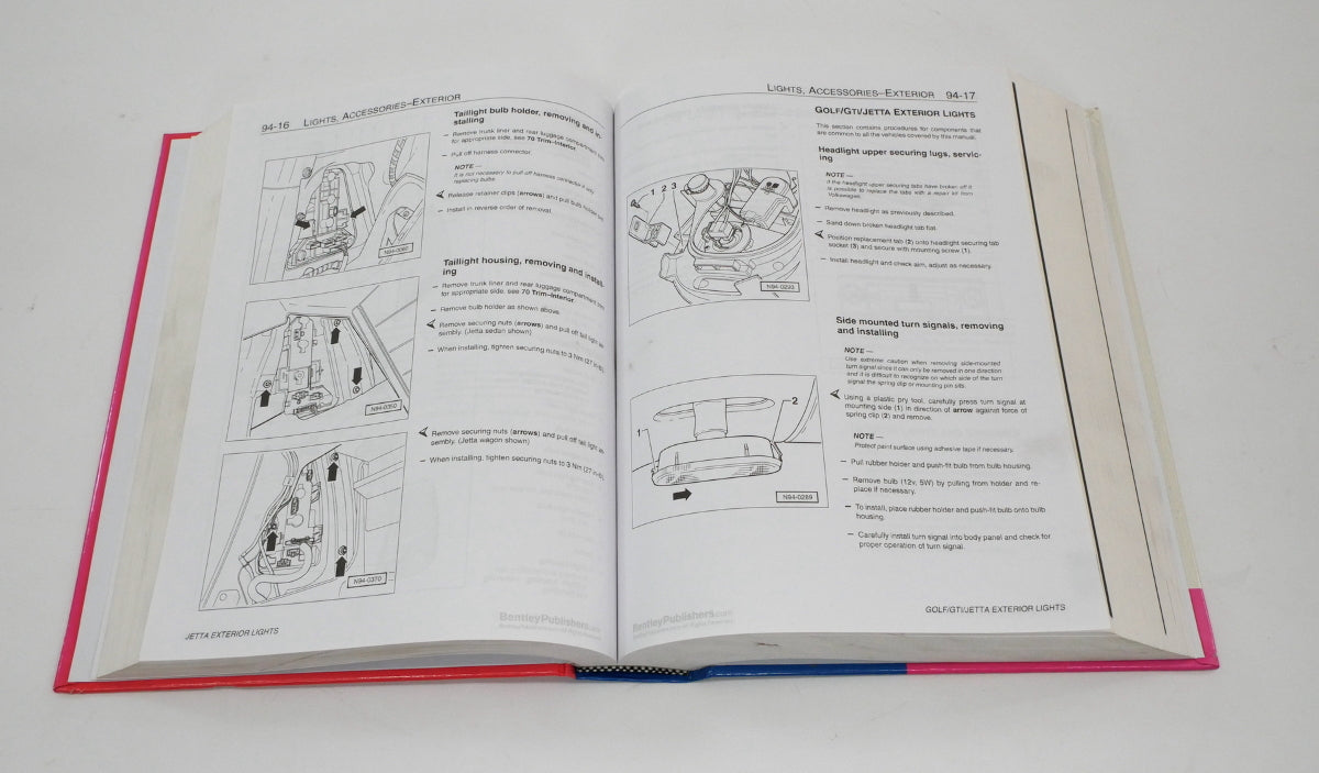 Hardcover Bentley Repair Service Manual Book 99-05 VW Jetta Golf GTI MK4