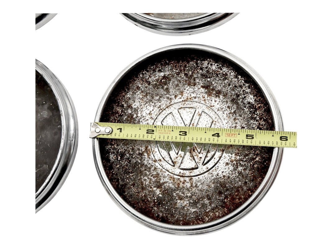 Chrome Metal Wheel Center Hub Cap Hubcap Set 75-84 VW Rabbit Jetta Pickup MK1 ~