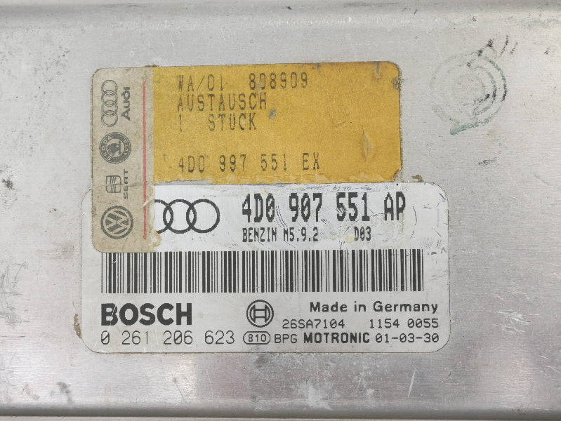 Engine Computer Module ECU ECM 98-01 Audi A4 B5 A6 2.8 V6 AHA - 4D0 907 551 AP