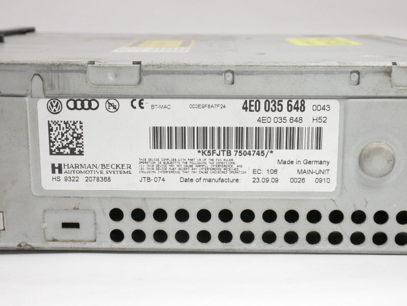 MMI DVD SD Nav 09-11 Audi A6 S6 - Genuine - 4E0 035 648