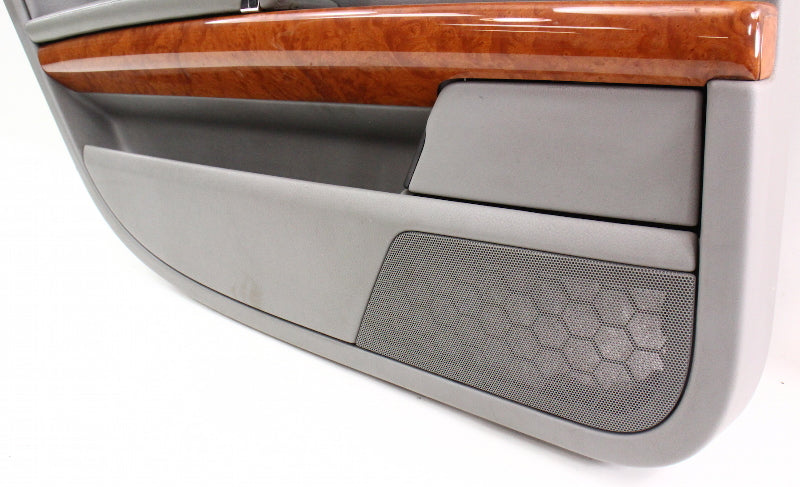 LH Rear Interior Door Panel Card 04-06 VW Phaeton - Gray - With Sun Shade Screen