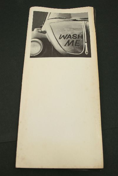 1974 VW Dealer Advertisement Brochure Aircooled Beetle "Wash Me" - "Thanks."