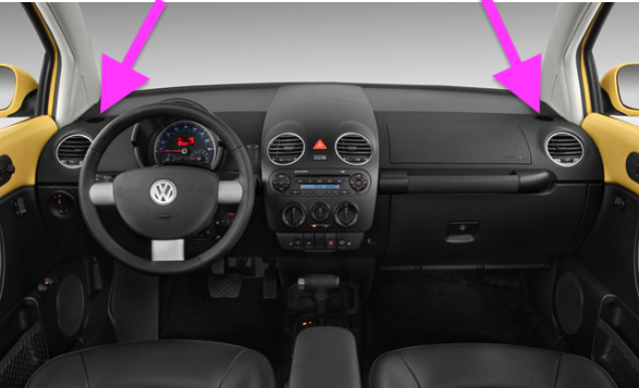 Small Round Dash Defrost Defog Air Vent 98-10 VW Beetle 52mm - 2" 1C0 819 705 B