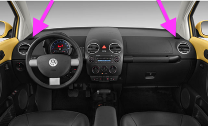 Small Round Dash Defrost Defog Air Vent 98-10 VW Beetle 52mm - 2" 1C0 819 705 B