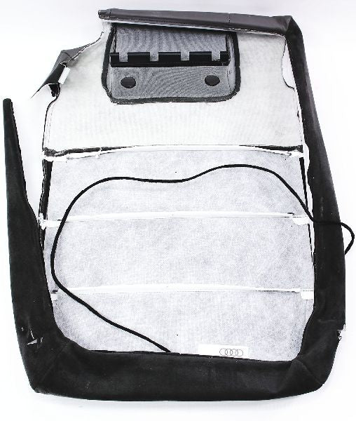 LH Rear Seat Backrest Cover 01-05 Audi Allroad  Heated Black & Dark Gray Leather