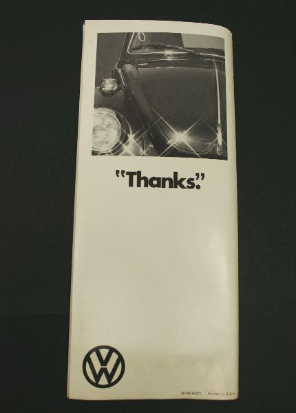 1974 Rare Vintage "Wash Me" VW Beetle Dealership Brochure Advertising