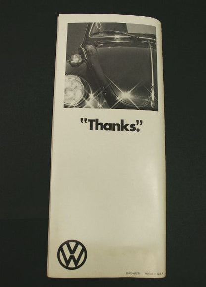 1974 Rare Vintage "Wash Me" VW Beetle Dealership Brochure Advertising