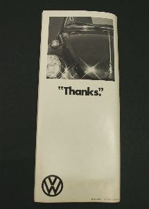 1974 Rare Vintage "Wash Me" VW Beetle Dealership Brochure Advertising
