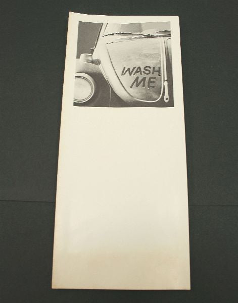 1974 Rare Vintage "Wash Me" VW Beetle Dealership Brochure Advertising