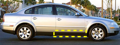 RH Front Lower Door Molding Trim Blade 98-05 VW Passat B5 B5.5 - 3B0 854 940 B