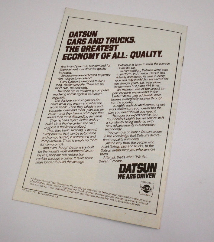 Original Dealer Showroom Brochure - 1980 Datsun 280-ZX 210 310 510