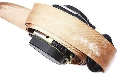 RH Front Seatbelt 00-03 Audi A8 S8 D2 - Coconut Brown - Genuine - 4D0 857 706 AB