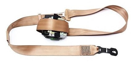 RH Front Seatbelt 00-03 Audi A8 S8 D2 - Coconut Brown - Genuine - 4D0 857 706 AB