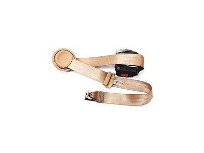 LH Rear Seatbelt 00-03 Audi A8 S8 D2 - Coconut Brown - Genuine - 4D0 857 805 C