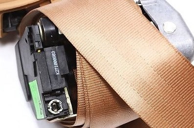 RH Rear Seatbelt 00-03 Audi A8 S8 D2 - Coconut Brown - Genuine - 4D0 857 806 C