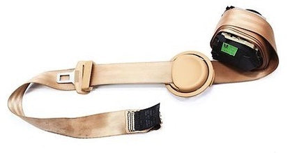 RH Rear Seatbelt 00-03 Audi A8 S8 D2 - Coconut Brown - Genuine - 4D0 857 806 C