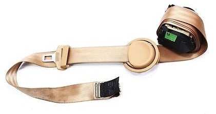 RH Rear Seatbelt 00-03 Audi A8 S8 D2 - Coconut Brown - Genuine - 4D0 857 806 C