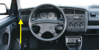 LH Dash Trim Cap 93-99 VW Jetta Golf GTI Cabrio MK3 Genuine - 1H1 819 743