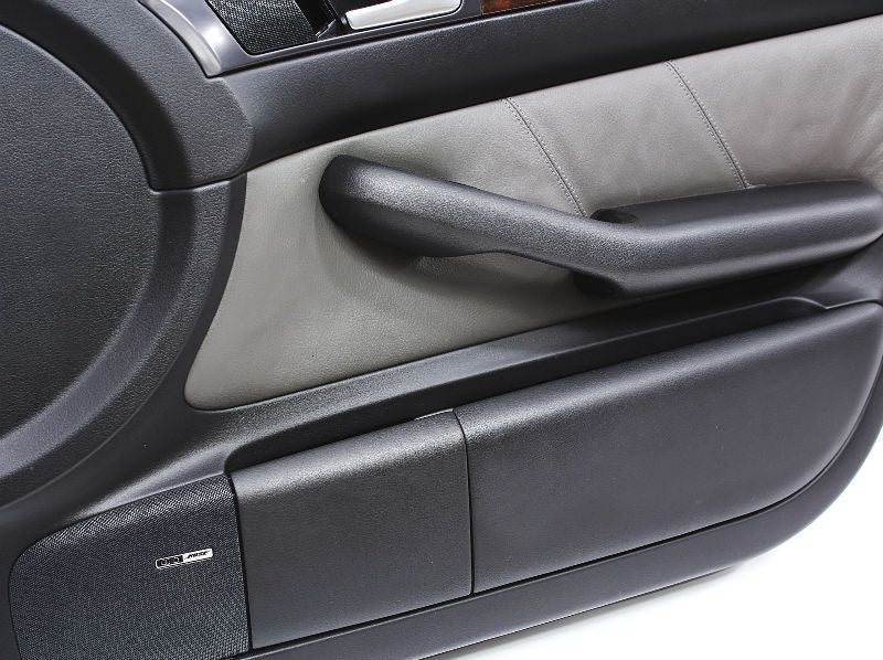 RH Front Door Panel 01-05 Audi Allroad Dark Gray Leather & Wood - Genuine