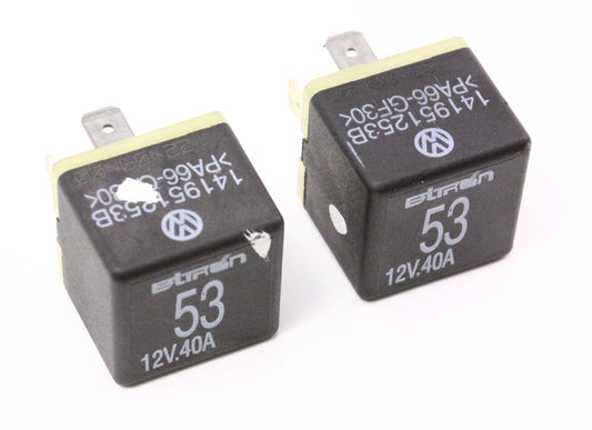 2x Relay 53 Multi Purpose Fog Horn Defrost Fuel Pump VW Audi - 141 951 253 B