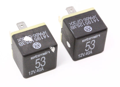 2x Relay 53 Multi Purpose Fog Horn Defrost Fuel Pump VW Audi - 141 951 253 B