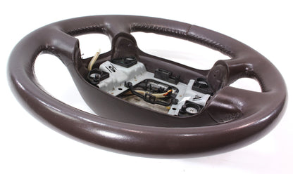 Dark Brown Leather Steering Wheel 98-04 Audi A6 C5 - Genuine