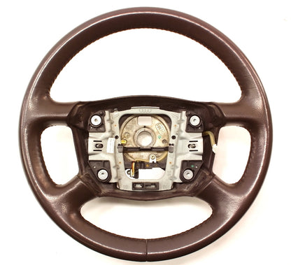 Dark Brown Leather Steering Wheel 98-04 Audi A6 C5 - Genuine