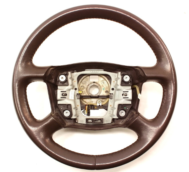 Dark Brown Leather Steering Wheel 98-04 Audi A6 C5 - Genuine