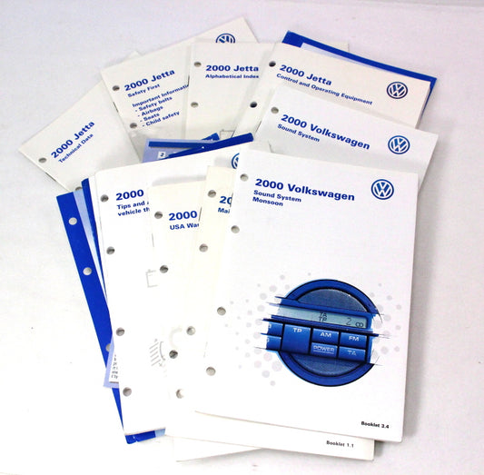Volkswagen Owners Manual Booklet Info Packet Set - 2000 VW Jetta MK4 - Genuine