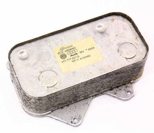 Oil Cooler 04-06 VW Phaeton - 02-04 Audi A6 S6 4.2 V8 - Genuine - 077 117 021 Q