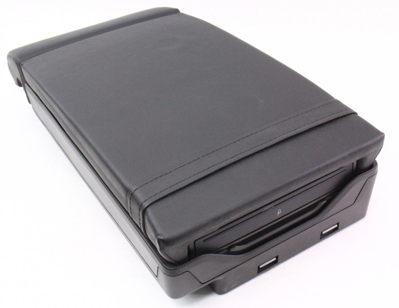 Rear Seat Arm Rest Ski Pass Cup Holder Armrest 06-10 VW Passat B6 Black Pleather