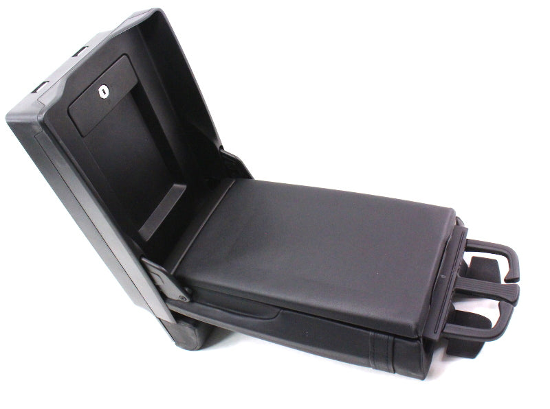 Rear Seat Arm Rest Ski Pass Cup Holder Armrest 06-10 VW Passat B6 Black Pleather