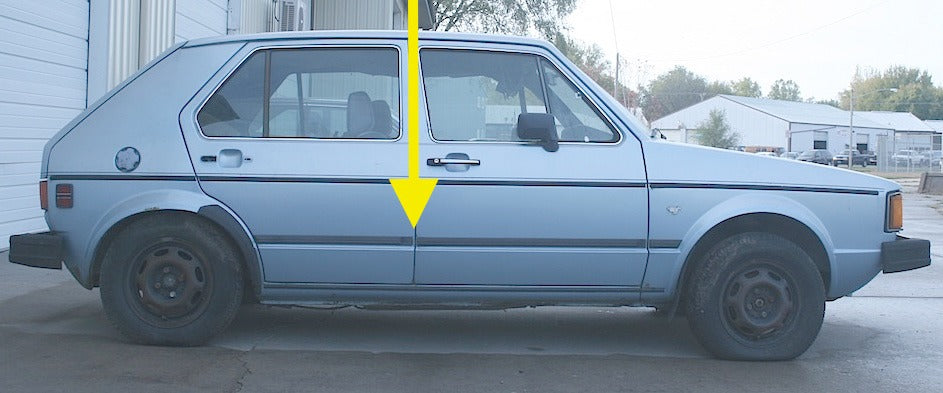 RH Front Lower Door Body Trim Molding Rub Strip 1983 VW Rabbit Mk1 - Genuine