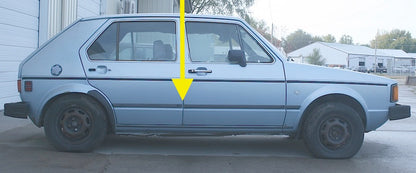 RH Front Lower Door Body Trim Molding Rub Strip 1983 VW Rabbit Mk1 - Genuine
