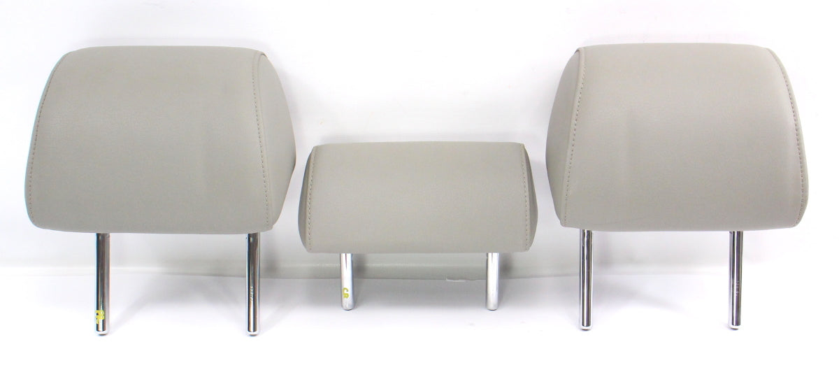 Rear Headrest Head Rest Set 02-05 Audi A4 S4 B6 Sedan Gray Leather - Genuine