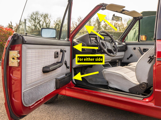 Door Striker Seal Weather Stripping 80-93 VW Rabbit Convertible Cabriolet MK1