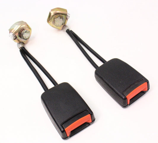 Rear Seat Belt Buckle Receivers 95-02 VW Cabrio - Black - 1E0 857 739 / 740