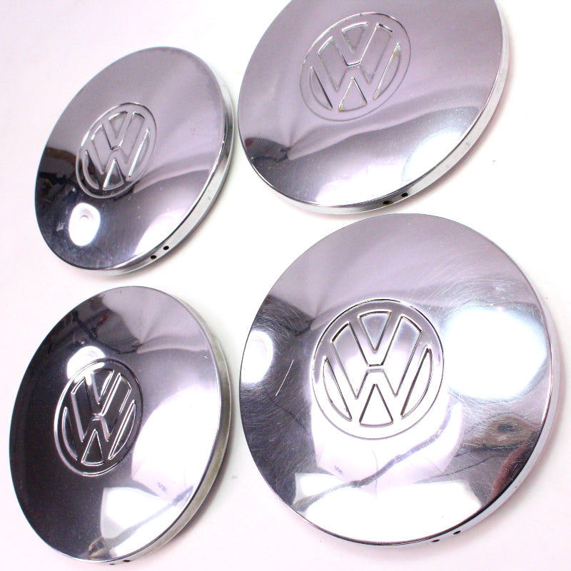Chrome Wheel Center Hub Cap Hubcap Set 75-84 VW Rabbit Jetta Pickup MK1 -