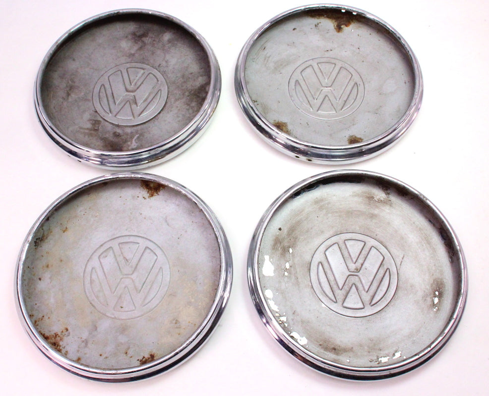 Chrome Wheel Center Hub Cap Hubcap Set 75-84 VW Rabbit Jetta Pickup MK1 -