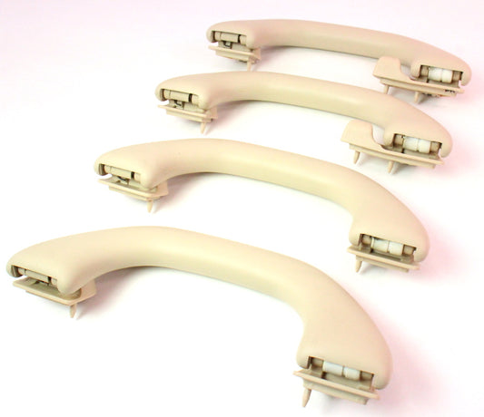 Upper Ceiling Grab Handle & Hook Set 99-05 VW Jetta Golf MK4 - Beige - Genuine