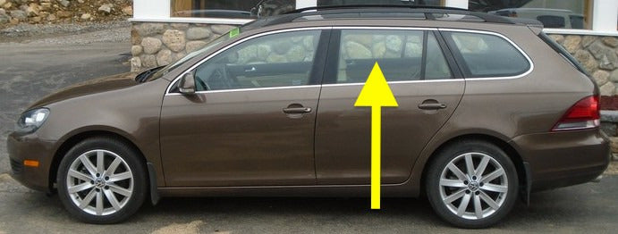 LH Rear Door Window Side Exterior Glass 09-14 VW Jetta Sportwagen MK5 MK6 -