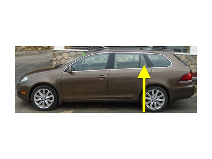 LH Rear Door Quarter Window Side Exterior Glass 09-14 VW Jetta Sportwagen Wagon