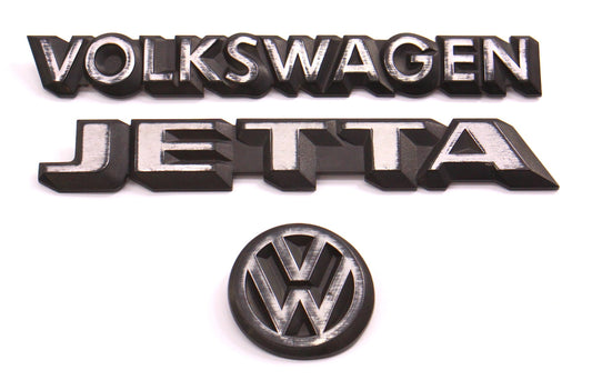 Trunk Emblem Rear Badge Logo 85-88 VW Jetta MK2 ~ Genuine ~ 165 853 687 F