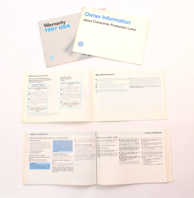Owners Manual Books 1997 VW Passat B4 Wagon Sedan - Genuine Volkswagen