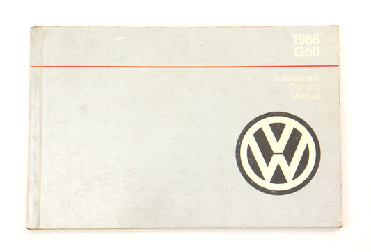 1986 Volkswagen VW Golf Owners Manual Book MK2 - Genuine