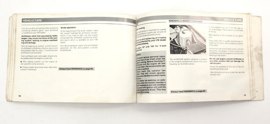 1987 Volkswagen VW Golf Owners Manual Book MK2 - Genuine