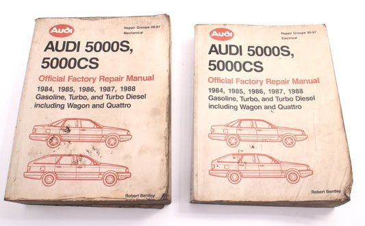 2 Vol Official Factory Repair Manual Bentley 84-88 Audi 5000S 5000CS LPV 800 445