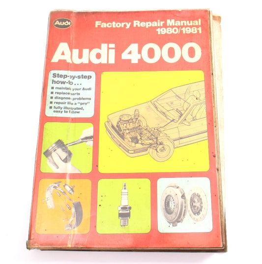 Official Factory Repair Manual Book 80-81 Audi 4000
